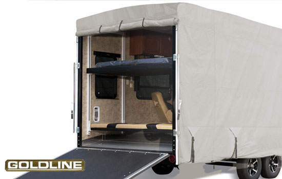 Zippers allow full access to rear of trailer without removing cover.